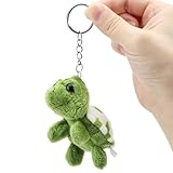 TNSLAND Schlüsselanhänger Schildkröte, 8CM Schildkröte Kuscheltier Schildkröte Schlüsselanhänger, Schlüsselanhänger Plüsch, Schildkröte Anhänger Schildkröten Geschenke, Taschenanhänger (Grün)