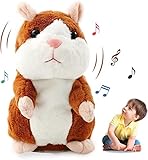 Sprechende Hamster Wiederholt,Sprechender Hamster Spielzeug,Talking Plüschtier Elektronische,Lustige Kinder Stofftiere,Plüsch Hamster,Maus Kinder Stofftier,Record Spielzeug Interaktives für Baby Kids