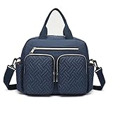 KONO Baby-Wickeltasche zum Aufhängen am Kinderwagen – Große Windeltasche mit Isolierten Fächern für Unterwegs (32x26x12cm), Leicht & Wasserdicht (Marineblau)