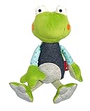 SIGIKID 39504 Stofftier Frosch Patchwork Sweety Kuscheltier zum Spielen & Schmusen aus weichem Materialmix für Babys und Kinder, Jungen und Mädchen von 0 Monaten bis 8 Jahren Mehrfarbig/Schaf 35 cm