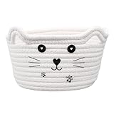 Aufbewahrungskorb Baby Spielzeug,Aufbewahrungskorb Aus Baumwollgewebe,Waschekorb Geflochten Kinder Katze,Katzen-Aufbewahrungsbox Aus Baumwolle,Zur Aufbewahrung Geeignet Spielzeugkorb,12*21*12CM,Kiuiom