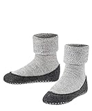 FALKE Unisex Kinder Hausschuh-Socken Cosyshoe K HP Wolle rutschhemmende Noppen 1 Paar, Grau (Light Grey 3400), 35-36