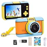 YunLone Kids Camera 24MP Selfie Digital Camera 2.4' LCD 1080P HD Video Camera for Children Boys Girls Toddles 3-10 Years, 32G SD Included - Blue&Orange