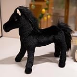 champracer Kuscheltier Pferd Plüschtier Pferd Lebensecht Stehend Pferd Pony Kuscheltier Stofftier Pferd Puppe Geschenk für Kinder Jungen Mädchen (30cm,Schwarz-B)