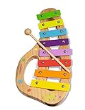 Eichhorn 100003482 Musik xylophon aus Holz Bunte Tonleiter mit 8 Tönen, inkl. 1 Klöppel und Liederbuch mit fünf Liedern zum nachspielen, 3 teilig, 30 x 15 cm groß, ab Zwei Jahren