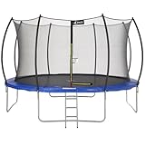 Kangui Rundes Trampolin Ø 430 cm mit Sicherheitsnetz und Leiter – Blau – FPR 430
