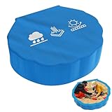 Humtudeit Sandkasten Abdeckung 100x15cm, Muschel Sandkasten Abdeckplane, Sandmuschel mit Deckel Rund Blau Sandkastenplane Sandmuschel Abdeckung Wasserdicht Schutzhülle für Wassermuscheln und Sand