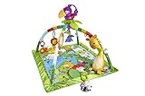 Fisher-Price GXC35 - Rainforest Erlebnisdecke mit Musik und Lichtern, Spieldecke mit Lichtern, Musik und bunten Charakteren, Babyspielzeug ab der Geburt