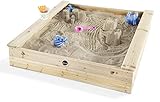 Plum quadratischer Kinder Holz Sandkasten mit Sitzbänken - 25055