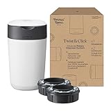 Tommee Tippee Twist and Click Advanced Windeleimer, Exklusives Angebot mit 2 Nachfüllkassetten, garantierter Geruchs- und Keimschutz, großes Fassungsvermögen