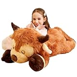 IKASA Groß Hochlandkuh Kuh Kuscheltier Riesen Stofftier,85cm Gross Plüschtier Riesige Plüsch Spielzeug Jumbo Plüschtiere,Geschenk für Kinder