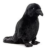 Uni-Toys - 'Jet' - Rabe schwarz - 23 cm (Höhe) - Plüsch-Vogel, Krähe - Plüschtier, Kuscheltier