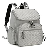 LORADI Wickeltasche mit großer Kapazität und Kinderwagen-Schnalle, wasserabweisender Reiserucksack mit isolierten Taschen, GRAU, Large, Wickeltasche