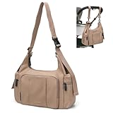 GOLF QUALITY Baby Wickeltasche,Groß 14L Windeltasche für Unterwegs Diaper Bag, Wickelunterlage Multifunktions Lässig Babytasche Reisewindeltasche für Mama und Papa, Champagnerbraun