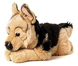 Uni-Toys - Deutscher Schäferhund, liegend - 37 cm (Länge) - Plüsch-Hund, Haustier - Plüschtier, Kuscheltier, Weiß