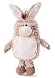 NICI Wärmflasche Esel 350ml 34cm figürlich grau - 2 in 1 - Weiches Kuscheltier & Wärmflasche für Mädchen & Jungen - Plüschtier Bettflasche ab 10 Monate