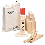 Toyfel Kubb XXL - Original Wikinger Spiel - Schweden Schach - Holz Schwedenschach mit Stoffbeutel Wurfspiel aus FSC® Kieferholz - Outdoor Spiel für Kinder und Erwachsene