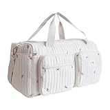 HICARRY Große Wickeltaschen für unterwegs Stickerei Baby Kapazität，Puffy Baumwolle Reisetasche Cute Tragetasche Babytasche Mommy Bag