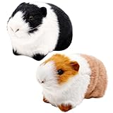 VyxStelyndric Pack of 2 8 Inch Cute Guinea Pig Cuddly Toys Stuffed Realistic Stuffed Toy Weich Kuscheltiere Puppe Spielzeug Dekor für Einschulung Geschenk Geburtstagsgeschenk