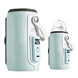 KUWUNG Flaschenwärmer Tasche, Baby Flaschenwärmer Unterwegs, USB Flaschenwärmer Baby Flaschen Wärmer Babykostwärmer Tragbare USB Heizung Muttermilchwärmer mit LCD Display, für Unterwegs und Zuhause