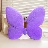 shownicer Plüschtier Schmetterling Kuscheltier Schmetterling Kissen Niedliches Plüschkissen Stofftier Dekoration für Sofa Schlafzimmer Wohnzimmer (40cm, Violett)