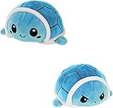 KUNSTIFY Schildkröte Kuscheltier Stimmungs Kuscheltier Wende Turtle Plüschtier für Mädchen Frauen Kinder um Laune auszudrücken Geschenk für Freundin Schildkröte Blau