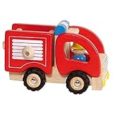 Holz-Feuerwehrauto für Kinder mit Feuerwehrmann (Goki)