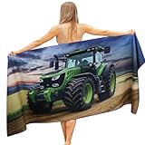 LXTOPN Traktor Strandtuch 75 × 150 cm, Mikrofaser Strandtuch Handtuch Traktor Badetuch Sandfrei Strandtuch für Kinder Damen Herren (Tractor A2)