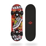 Schildkröt® Mini Skateboard 17“ Skate It Out | Kinder Skateboard ab 4-6 Jahre | Holz-Deck 43 x 13 cm | Cooles Design für Kinder