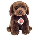 Teddy Hermann 91958 Hund Labrador sitzend dunkelbraun 25 cm, Kuscheltier, Plüschtier mit recycelter Füllung