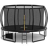 Flamaker Trampolin Outdoor, Ø 366/427cm Gartentrampolin mit Netz, TÜV Rheinland GS-Zertifikat, Bodenanker, Stabile Rahmenkonstruktion, Wetterfest und rostfrei, Trampolin Outdoor Kinder & Erwachsene
