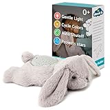 Cloud b Beruhigendes Nachtlicht Sternenprojektor | Sanfte Helligkeit | 3 Farben | 1 Sternbild | Abschaltautomatik | Dämmerung Mini Benny der Hase, Schwarz