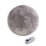 Basic Fun Moon In My Room-Nachtlicht, Uncle Milton, 18025, Nachtlicht für Kinder, Zyklus mit 12 Mondeinstellungen,Kinderzimmer-Dekoration, ferngesteuertes Licht, Mint-Mondlampe für Kinder, Grau