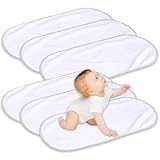 GBKDQQ 6 Stück Wickelunterlage, Weiche Wickelauflage für Babys Wickelunterlage aus Bambus-Viskose 30 x 60 cm Tragbare Wickelunterlage Waschbar für Zu Hause Im Freien Waschbar Wiederverwendbar(Weiß)