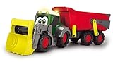 ABC Traktor - Fahrzeug für Babys und Kleinkinder ab 1 Jahr, mit beweglichen Teilen, Licht und Sound, abnehmbarer Anhänger, bewegliche Schaufel, Spielzeug zur Förderung der Motorik
