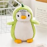 GLITZFAS Pinguin Stofftier Plüschtier, Kuscheltier Plüschpuppen Pinguin, 20cm Stofftier Schmusetier Geschenk für Jungen Mädchen Babys (Grün)