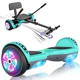 SISIGAD Hoverboards mit Sitz, Hoverboards, Hoverboard Go-Kart,LED Lichter, Geschenk für Kinder,ohne Bluetooth