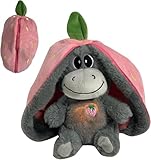 Atmende Stofftiere, Schlummer Esel Kuscheltier Zum Einschlafen, Schlafender Esel Plüsch, Weiches Erdbeer Avocado Versteckspiel Plüschtier Puppe, Stressabbau Beruhigendes Kuscheltier Für Kinder