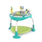 Bright Starts, Bounce Bounce Baby 2 in 1 Spieltisch Aktivität Sitz - Playful Pond mit 7 interaktiven Spielzeug, 360° Spielstation, Höhenverstellbare, Babyspielzeug ab 6 Monaten, grün