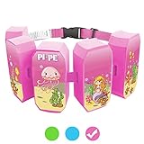 PI-PE Schwimmgürtel für Kinder - Schwimmhilfe ideal zum Lernen und toben - 5 Blöcke je nach Fortschritt entfernbar - schönes Design für Jungen und Mädchen, pink, One Size