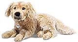 Steiff Andor Golden Retriever liegend 45 cm, Stofftier Hund hellbraun, Kuscheltier Hund aus weichem Plüsch für Kinder, Jungen und Mädchen, Plüschtier Spielzeug, waschmaschinenfest