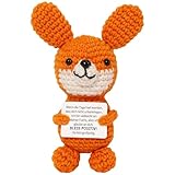 Fuchs Kuscheltier, Weiches Mini Kuscheltier mit BLEIB POSITIV, Lustige Positive Geschenke, Emotional Support, Herzliche Fuchs Geschenkidee für Kollegin Geburtstag Alltag Büro, 10 cm