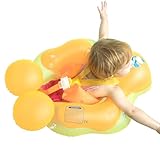 HONGCI Baby Schwimmring Baby Float Schwimmreifen mit Pumpe, Baby Schwimmen Ring Baby Schwimmhilfe Kinder Schwimmring Aufblasbarer Einstellbare Life Boje Schwimmtrainer für Baby (3-12 Monaten,S)