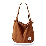 KALIDI cord Tasche Damen Umhängetasche mit Reißverschluss,Groß Shopper Tasche Tote Bag Handtasche Schultertaschen für Arbeit Büro Reisen Einkaufen Schule und Alltag