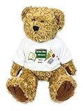 Teddybär Einschulung mit ABC-Motiv – personalisiert mit Name & „Du bist 1. Klasse“ – 21 cm Plüschbär – Geschenk Schulstart Zuckertüte Mädchen & Jungen (Tafel)