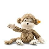 Steiff Affe Brownie 30 cm, Plüschaffe mit langen Armen, Soft Cuddly Friends, Kuscheltier für Kinder, beweglich & waschmaschinenfest