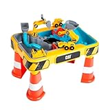 Theo Klein 3208 Caterpillar Sand- und Wasser Spieltisch I Zwei Becken inkl. Rad- und Löffelbagger, Brücke, Rohren, Stoppern u.v.m. I Maße: 64 cm x 48 cm x 40 cm I Spielzeug für Kinder ab 18 Monaten