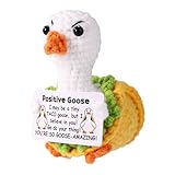 TOYMIS Positive Gans, 9cm Emotionale Unterstützung Gehäkelte Taco-Gans Gestrickte Puppe Süß Handgefertigt Positive Tiere Inspirierendes Geschenk zum Geburtstag zu Weihnachten als Party-Dekor