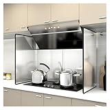 CYJAZNHH Herd-Spritzschutz, Faltbarer Spritzschutz aus Edelstahl for Herd, mehrere Seiten, mehrere Größen(4 Sides 75x90x45cm)