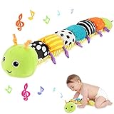 CestMall Baby Musical Raupe Kuscheltier Spielzeug Weiches Plüschtier mit multisensorischen Knistern, Rasseln und Texturen für Babys Neugeborene Jungen Mädchen Kinder Weihnachten (Green)